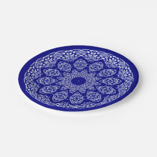 Boho Bazaar, Mix & Match Cobalt Pattern Papieren Bordje