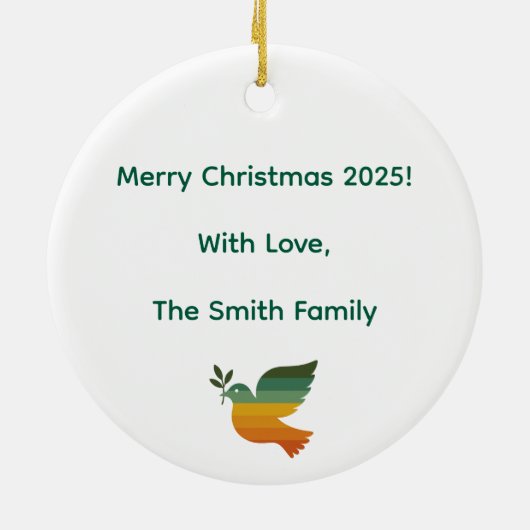 Boho Be Peace Retro Holiday Ceramic Ornament (Achterkant)