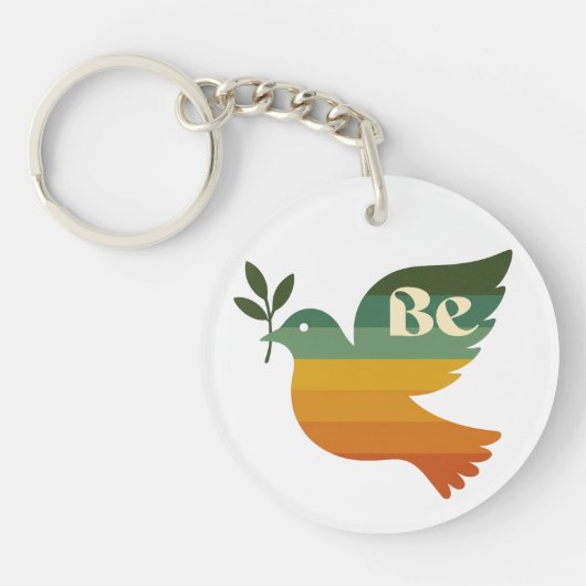 Boho Be Peace Retro Holiday Keychain (Voorkant)