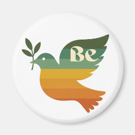 Boho Be Peace Retro Holiday Magnet