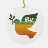 Boho Be Peace Retro Kerst Keramische Versiering Keramisch Ornament (Voorkant)