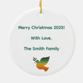 Boho Be Peace Retro Kerst Keramische Versiering Keramisch Ornament (Achterkant)