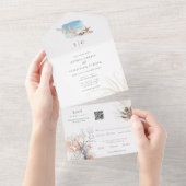 Boho Beach All in One Wedding Invite All In One Uitnodiging (Afscheurbaar)