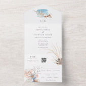 Boho Beach All in One Wedding Invite All In One Uitnodiging (Binnen)
