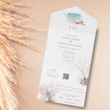 Boho Beach All in One Wedding Invite