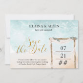 Boho Beach Arbor bruiloft 3 foto Save The Date (Voorkant)