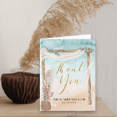 Boho Beach Arbor Destination Wedding  Bedankkaart