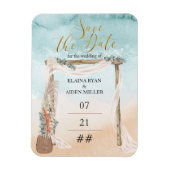 Boho Beach Arbor Destination Wedding Save the Date Magneet (Verticaal)