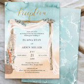 Boho Beach Arbor Trouwreceptie Alleen Kaart