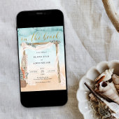 Boho Beach Arbor Waterverf Shore Wedding Kaart
