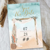 Boho Beach Arbour Bestemming Bruiloft Save The Date