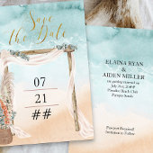 Boho Beach Arbour Bestemming Bruiloft Save The Date