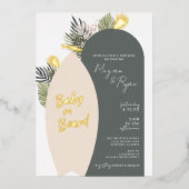 Boho Beach Baby aan boord Baby shower Folie Uitnodiging (Voorkant)