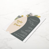 Boho Beach Baby aan boord Baby shower Folie Uitnodiging (Gedraaid)