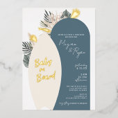 Boho Beach Baby aan boord Baby shower Folie Uitnodiging (Voorkant)