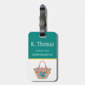 Boho Beach Bag, Colour Block, Teen's, Kind Initiaa Bagagelabel (Achterkant verticaal)