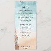 Boho Beach Bestemming Bruiloft Ocean Shoreline Menu (Voorkant)