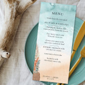 Boho Beach Bestemming Bruiloft Ocean Shoreline Menu