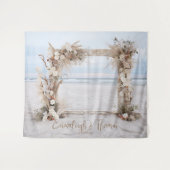 Boho Beach Bliss Bruiloft Tapestry Achtergrond Wandkleed (Voorkant (horizontaal))