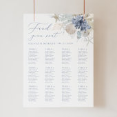 Boho Beach Blue Wedding Zitting Grafiek Teken Post Poster
