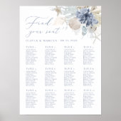 Boho Beach Blue Wedding Zitting Grafiek Teken Post Poster (Voorkant)