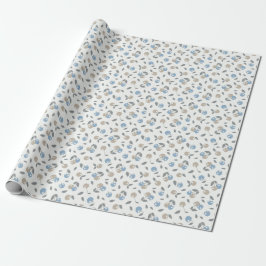 Boho Beach Cherries - beige blue fruit pattern. Cadeaupapier