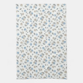 Boho Beach Cherries - beige blue fruit pattern. Theedoek (Verticaal)