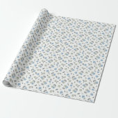 Boho Beach Cherries - sage blue fruit pattern. Cadeaupapier (Uitgerold)