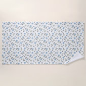 Boho Beach Cherries - sage blue fruit pattern. Strandlaken (Voorkant)