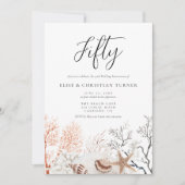 Boho Beach Coral Reef 50th Wedding Jubileum Kaart (Voorkant)