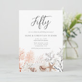 Boho Beach Coral Reef 50th Wedding Jubileum Kaart (Staand voorkant)