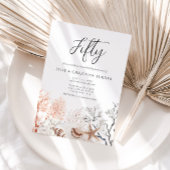 Boho Beach Coral Reef 50th Wedding Jubileum Kaart