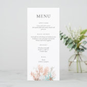 Boho Beach Coral Reef Menu (Staand voorkant)