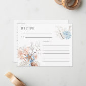Boho Beach Coral Reef Recipe Kaart Notitiekaartje (Voorkant / Achterkant in situ)