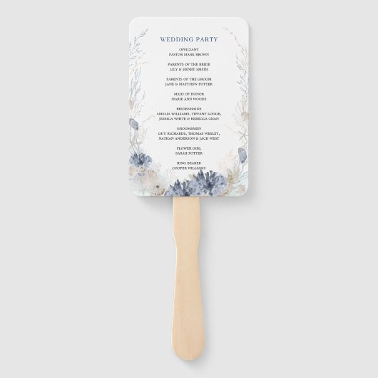 Boho Beach Destination Hampton Wedding Programma Handwaaier (Achterkant)