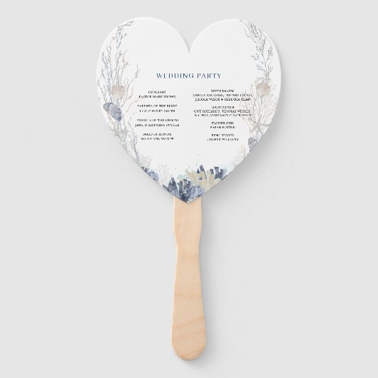 Boho Beach Destination Hampton Wedding Programma Handwaaier (Achterkant)