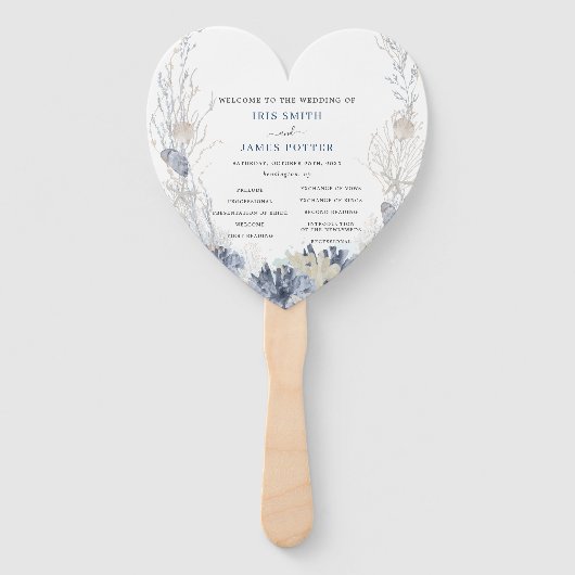 Boho Beach Destination Hampton Wedding Programma Handwaaier (Voorkant)