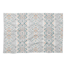 Boho Beach Diamond Chevron Blauwgroen Peach Bleek 