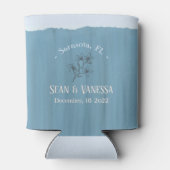 Boho Beach Dusty Blue Wedding Blikjeskoeler (Achterkant)