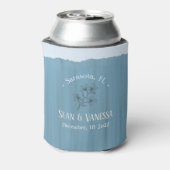 Boho Beach Dusty Blue Wedding Blikjeskoeler (Blikje Achterkant)