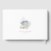 Boho Beach Elegant Romantic Blue Wedding Gastenboek (Achterkant)