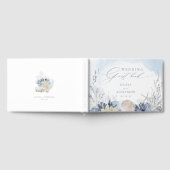 Boho Beach Elegant Romantic Blue Wedding Gastenboek (Volledig)
