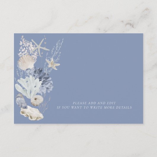 Boho Beach Elegante bruiloft Details Behuizing Kaa Informatiekaartje (Achterkant)