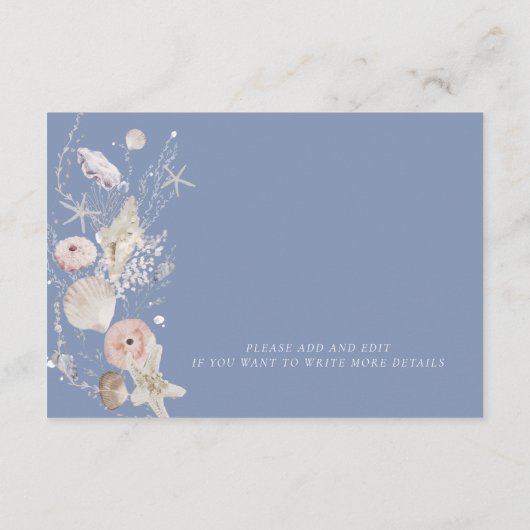 Boho Beach Elegante bruiloft Details Behuizing Kaa Informatiekaartje (Achterkant)