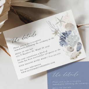 Boho Beach Elegante bruiloft Details Behuizing Kaa Informatiekaartje