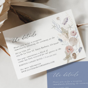 Boho Beach Elegante bruiloft Details Behuizing Kaa Informatiekaartje