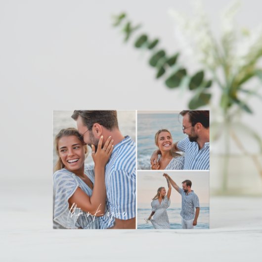 Boho Beach Foto bruiloft Dank u Briefkaart (Staand voorkant)