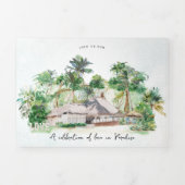 Boho Beach | Getrouwde Illustratie Drieluik Uitnodiging (Cover)