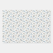 Boho Beach Kersen - beige blauw fruit patroon. Inpakpapier Vel (Voorkant 3)