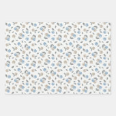 Boho Beach Kersen - beige blauw fruit patroon. Inpakpapier Vel (Voorkant 2)